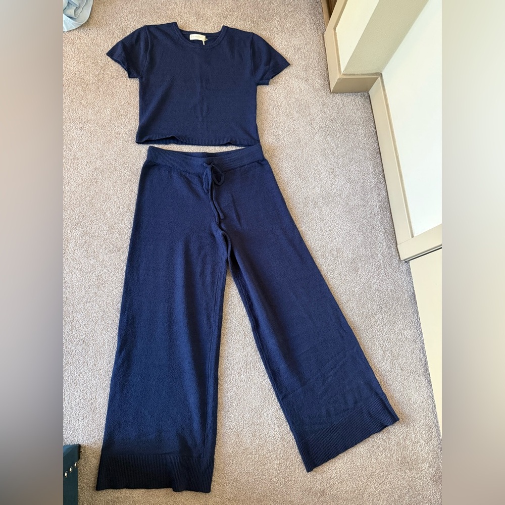 Navy Blue Two-Piece Lounge Set